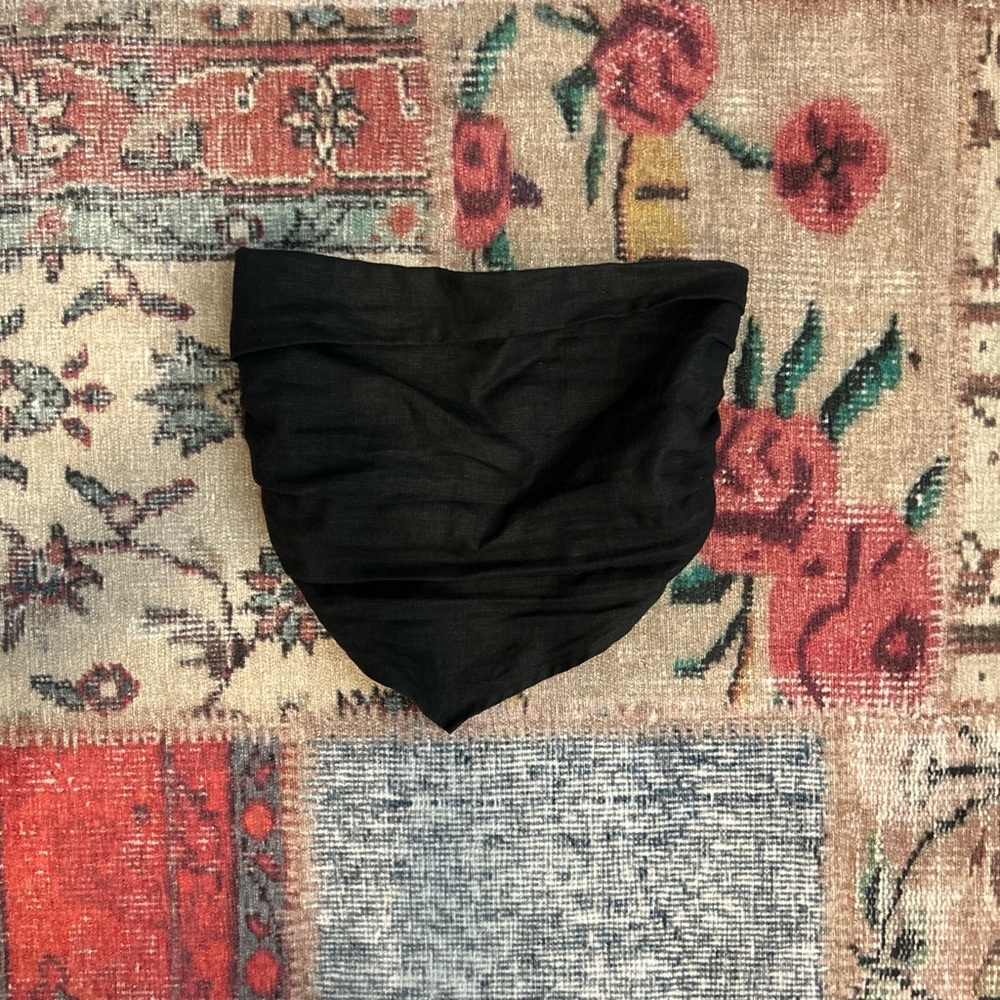 Black Linen Bandana Top